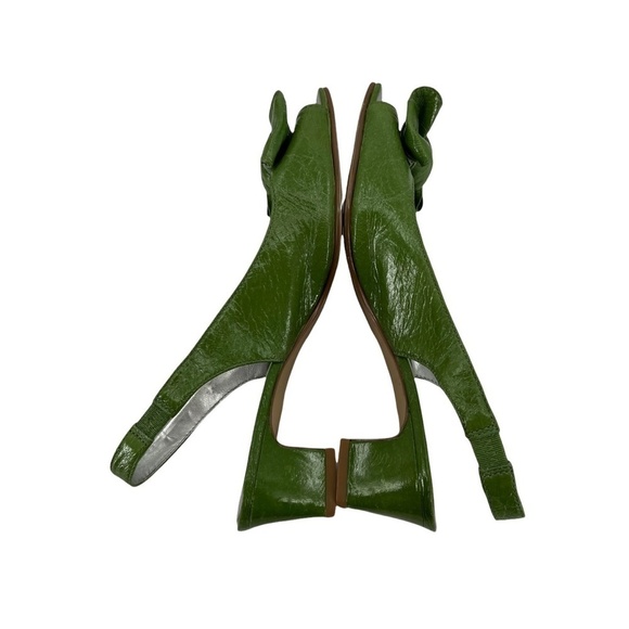 Moda Spana Green Slingback Square Peep Toe Heels Size 6 1/2 Women’s - Picture 5 of 7